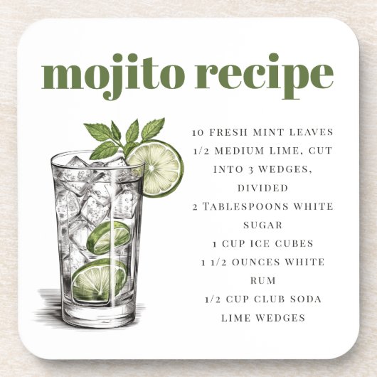 Groene Mojito Recept Bier Onderzetter (Voorkant)