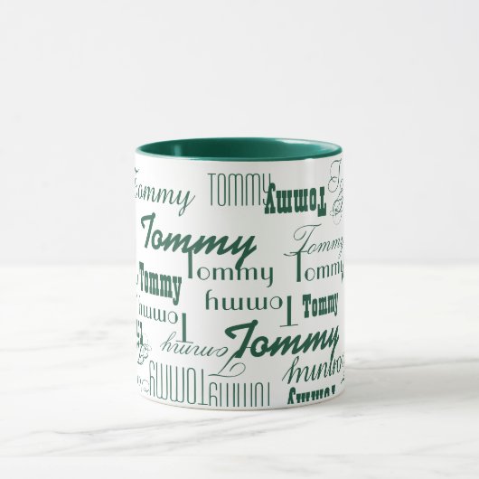 Groene Mok Creëer Uw Eigen Naam Patroon (Midden)