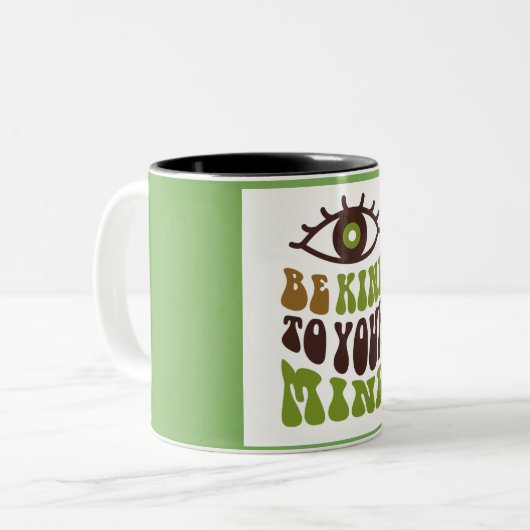 Groene Mok met elegante stijl voor koffie. (Voorkant links)