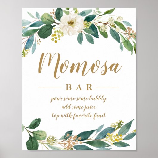 Groene Momosa Bar Bord Poster (Voorkant)
