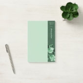 Groene monochromatische bloemen bloemennotities post-it® notes (Kantoor)