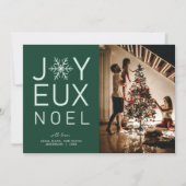 Groene monochrome Joyeux Noel Modern Holiday Card Kaart (Voorkant)