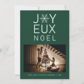 Groene monochrome Joyeux Noel Modern Holiday Card Kaart (Voorkant)