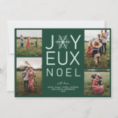 Groene monochrome Joyeux Noel Modern Holiday Card Kaart (Voorkant)