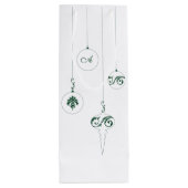 Groene Monogram Bauble Kerstversieringen Wijn Cadeautas (Achterkant)