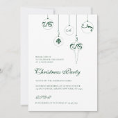 Groene Monogram Bauble Ornamenten Kerstfeest Kaart (Voorkant)