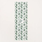 Groene Monogram Bosbladeren 3 Beginletters Nieuwge Yogamat (Voorkant)