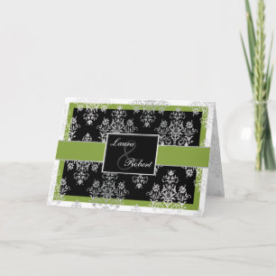 groene monogram bruiloft Hartelijk dank Bedankkaart