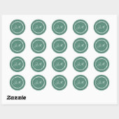 Groene Monogram Bruiloft Stickers (Vel)