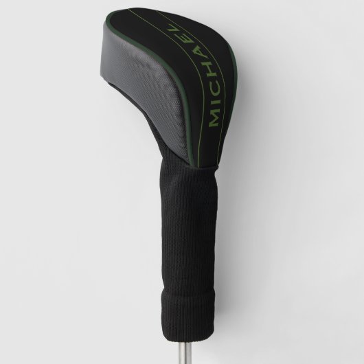 Groene Monogram en Naam Persoonlijk Golfheadcover (Schuin)