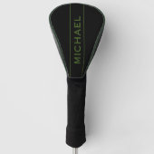 Groene Monogram en Naam Persoonlijk Golfheadcover (Voorkant)
