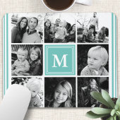 Groene monogram familie foto collage muismat