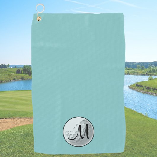 Groene monogram golfhanddoek met eigen beginletter