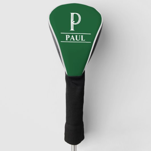 Groene Monogram Golfhoes Golfheadcover (Voorkant)