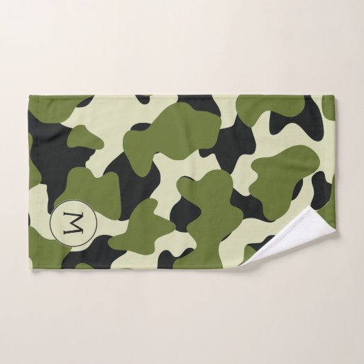 Groene monogram Grote Koe Afdrukken Bad Handdoek (Handdoek)