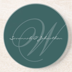 Groene Monogram Huwelijksjubileum Onderzetters