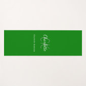 Groene monogram initiaal naam yogamat (Voorkant (horizontaal))