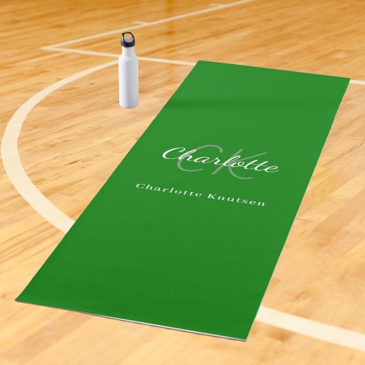 Groene monogram initialen naam yogamat