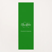 Groene monogram initialen naam yogamat (Voorkant)