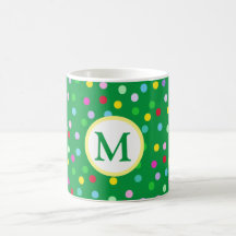 Groene Monogram Kerst Koffie Mok