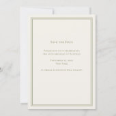 Groene monogram krans verjaardag save the date (Achterkant)
