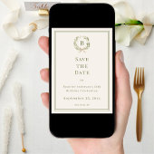 Groene monogram krans verjaardag save the date
