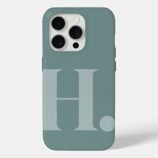 Groene Monogram Letter Basic Kleur Minimalistische Case-Mate iPhone Case (Achterkant)