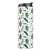 Groene monogram met 3 initialen voor pasgehuwden i thermosbeker (Gedraaid links)