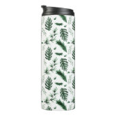 Groene monogram met 3 initialen voor pasgehuwden i thermosbeker (Geroteerd rechts)