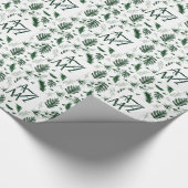 Groene Monogram met Bosbladeren 3 Beginletters Nie Cadeaupapier (Hoek)