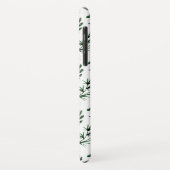 Groene Monogram met Bosbladeren 3 Beginletters Nie Case-Mate iPhone Case (Achterkant/links)