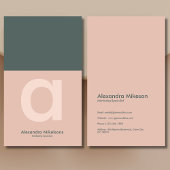 Groene Monogram Minimalistische Moderne Profession Visitekaartje