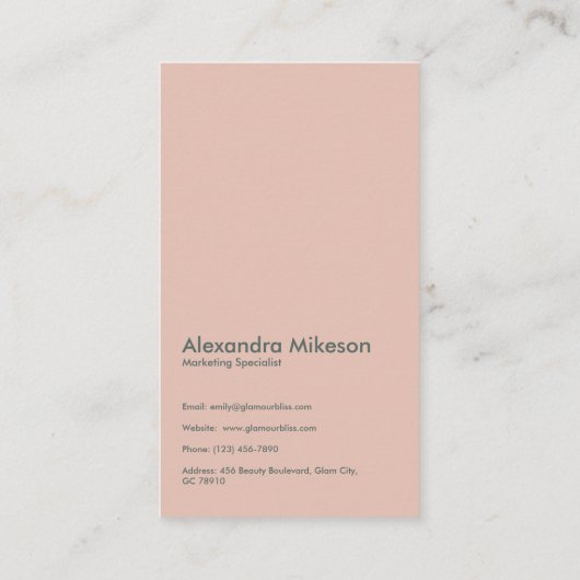 Groene Monogram Minimalistische Moderne Profession Visitekaartje (Achterkant)