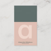 Groene Monogram Minimalistische Moderne Profession Visitekaartje (Voorkant)