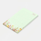 Groene Monogram Moderne Minimalistische Post-it No Post-it® Notes (Schuin)