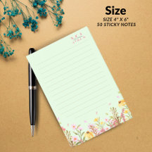 Groene Monogram Moderne Minimalistische Post-it No