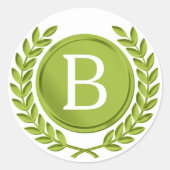 Groene monogram Stickers (Voorkant)