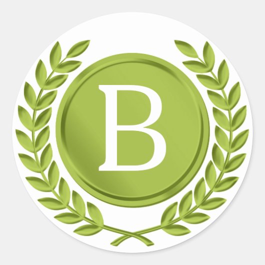 Groene monogram Stickers (Voorkant)