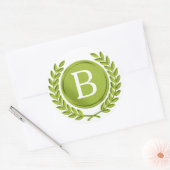 Groene monogram Stickers (Envelop)
