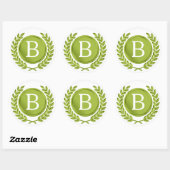 Groene monogram Stickers (Vel)