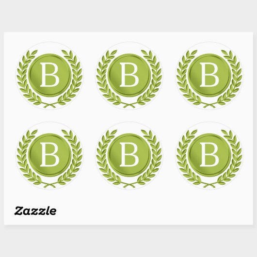 Groene monogram Stickers (Vel)