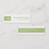 Groene monogram Strip Mini Visitekaartje (Voorkant / Achterkant)