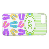 Groene Monogram Teenslippers iPhone 7 Hoesje (Achterkant (Horizontaal))