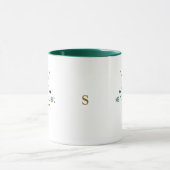 groene monogram voor golfspeler mok (Midden)