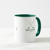 groene monogram voor golfspeler mok (Voorkant rechts)