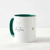 groene monogram voor golfspeler mok (Voorkant links)