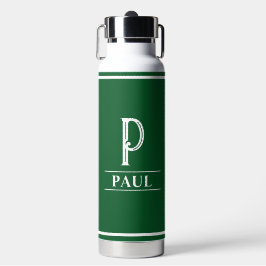 Groene Monogram Waterfles