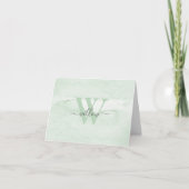 Groene monogram Waterverf - Aangepaste artikelen Bedankkaart (Voorkant)