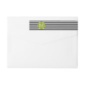 Groene monogram zwart-wit met strips (Achterkant)