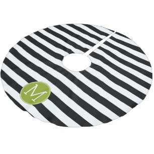 Groene monogram zwart-wit met strips kerstboom rok